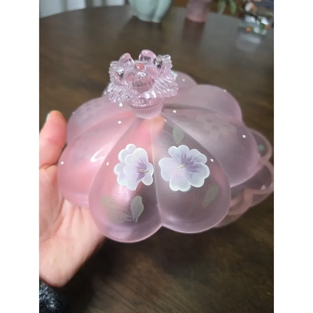 Shelley Fenton Signed Covered Candy Dish Pink Chiffon Spring Splendor Limited Ed